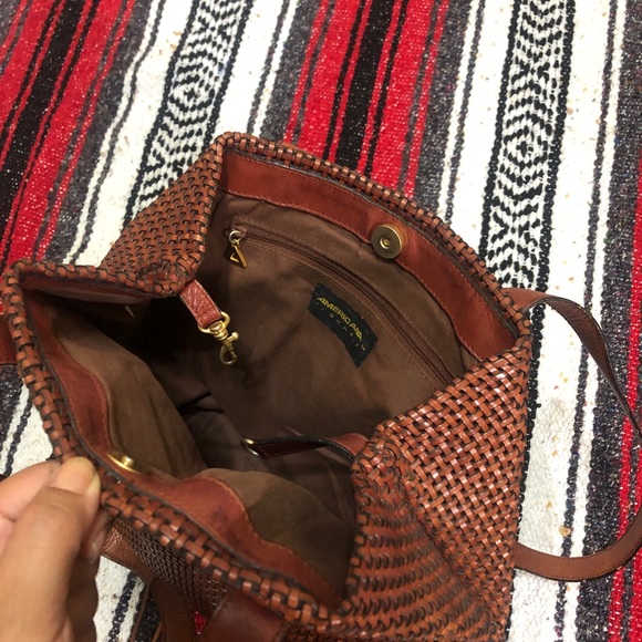Americana by sharif brown leather woven purse - Picture 7 of 8